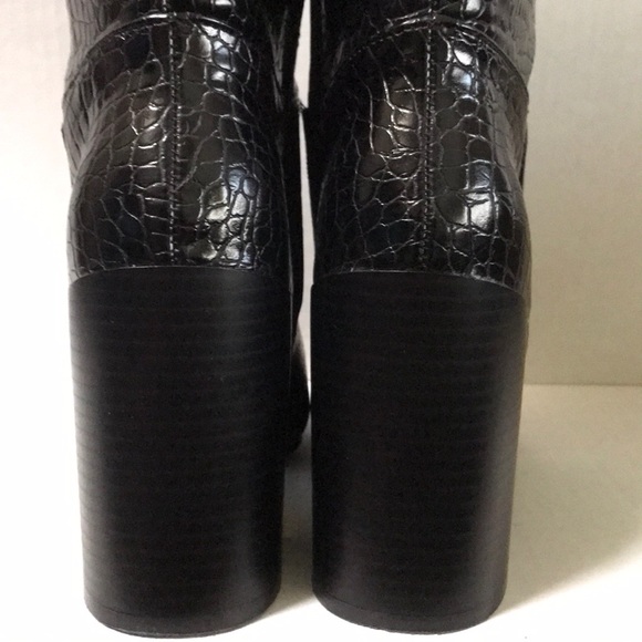 Forever 21 Retro High Heel Boots Black size 5 1/2 - Picture 5 of 7